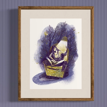 in an armchair - A3 poster