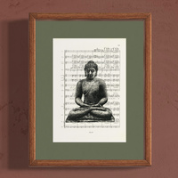 Buddha auf Borobudur Poster 19,1 x 26,6 cm