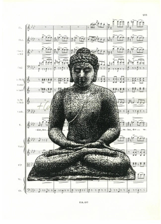 Buddha na Borobuduru plakát 19,1 x 26,6 cm